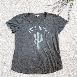 Maurices gray and green flowy soft short sleeve everyday t shirt